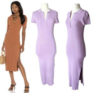 HOUSE OF HARLOW 1960 x REVOLVE Purple Short Sleeve Ribbed Bodycon Knit Dress